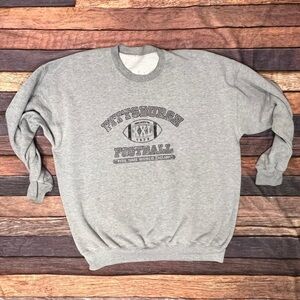 Pittsburgh Steelers NFL Football Gray Football Crewneck Pullover Sweatshirt